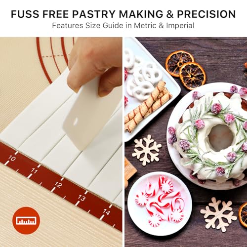 2 Pack 26"x16" & 11"x16" Extra Thick Silicone Baking Mat Set (2 Count)
