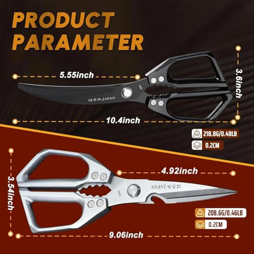 Kitchen Scissors for Food (Silver & Black)
