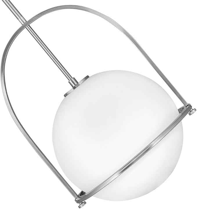 Hinkley Somerset 3405BN Large Hanging Pendant Light, Etched Opal Glass Globe, for Even or Sloped Ceilings, Customize Installation Height, Brushed Nickel