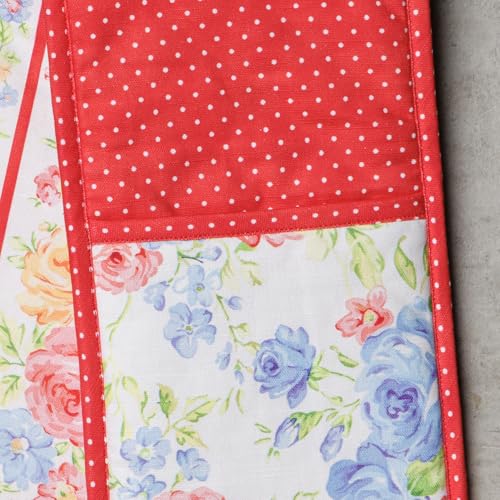 Double Oven Mitts 100% Cotton Double Oven Glove (006 - Vintage Floral / 7" x 35" (Double Oven Mitt))
