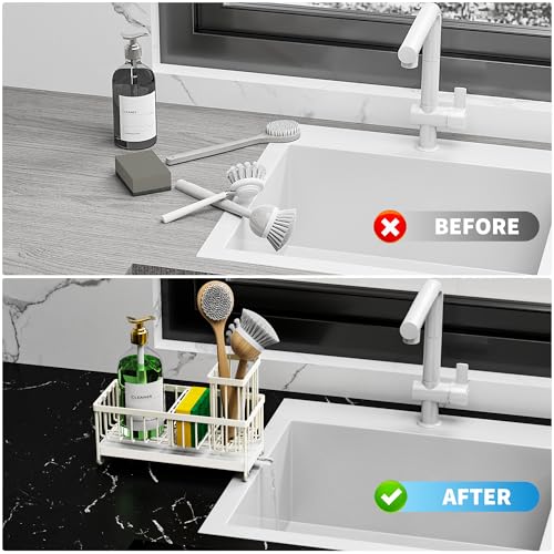 Sponge Holder for Kitchen Sink (Cream - 9.25″)