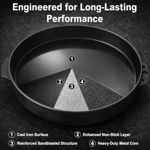 Griddles for Weber Kettle Grill Accessories 22 inch 7421 Round Cast Iron (15" x 13.1" x 2.2")