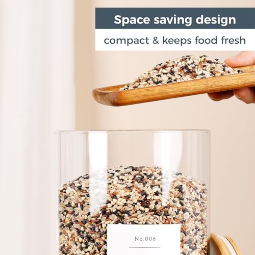Large Glass Storage Jars With Airtight Bamboo Lid (3000ml)