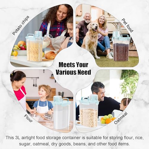 Airtight Rice Storage Container (Blue / 3L-1pack)