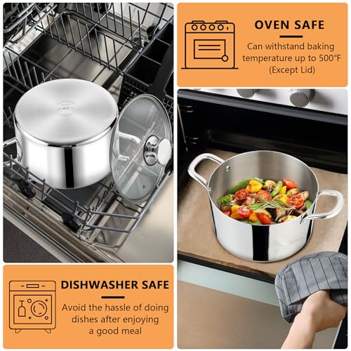 4 Quart Tri Ply Stainless Steel Stock Pot