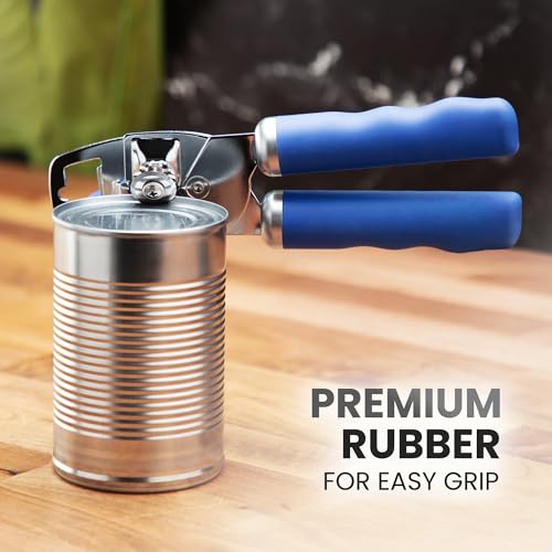 Manual Can Opener Heavy Duty Patented Stainless Steel (Royal Blue / Comfy Grip)