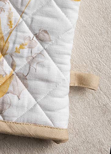 Maison d'Hermine Oven Gloves 100% Cotton Oven Mitt (088 - Meadow Florals - Beige / 7.5" x 13" (Oven Mitt))