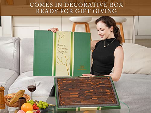 X Large Walnut Wood End Grain Cutting Board 20x15x2" Butcher Block (End Grain / 20"L x 15"W)