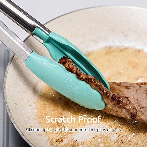 Kitchen Tongs for Cooking ((02) Aqua Sky)