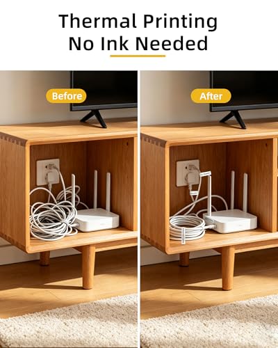 S001 Label Maker Machine with Tape (White)