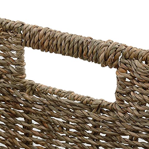 Wicker Storage Baskets for Organizing (13 x 13 x 7.5 inches / Natural (Seagrass))
