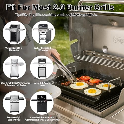 17 x 13 Inch Cast Iron NanoCeramic Griddle for Gas Grills (17" x 13" x 2.6")