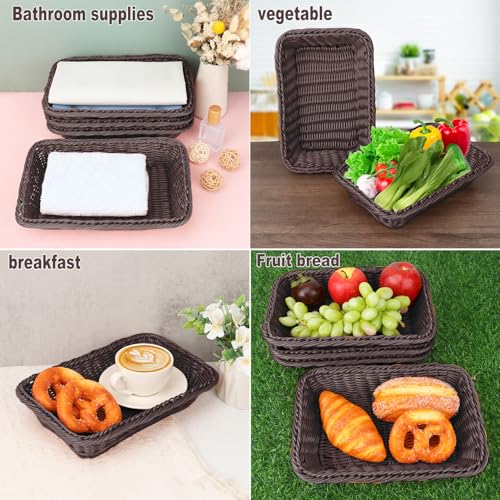 6 Pack 12 Inch Wicker Bread Basket (6 Pack 12 Inch Coffee)