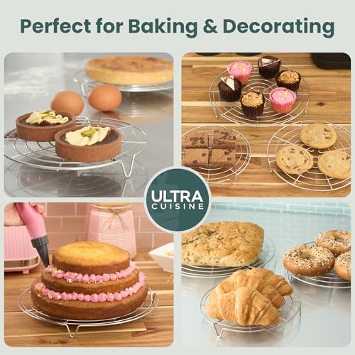 3 Set Round Cooling Racks for Baking (Round Rack 3-Pack)