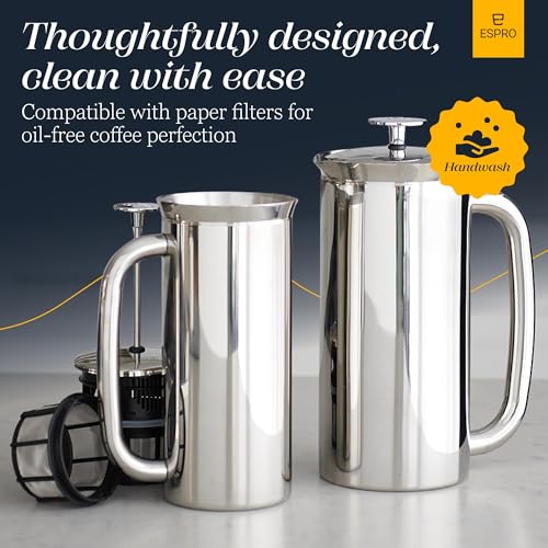 P7 French Press (18 oz / Polished Stainless Steel)