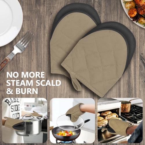 1 Pair Short Oven Mitts (Coffee)