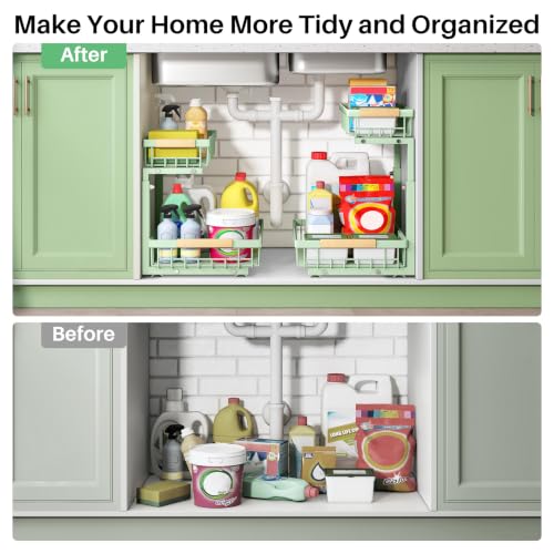 Under Sink Organizer (Green / 2 Pack)