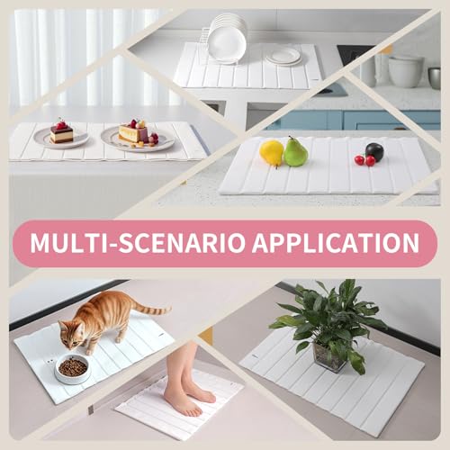 Stone Drying Mat for Kitchen Counter (PU-White)