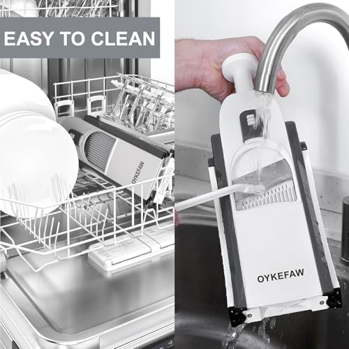 Safe Mandoline Slicer for Kitchen (Light Grey)