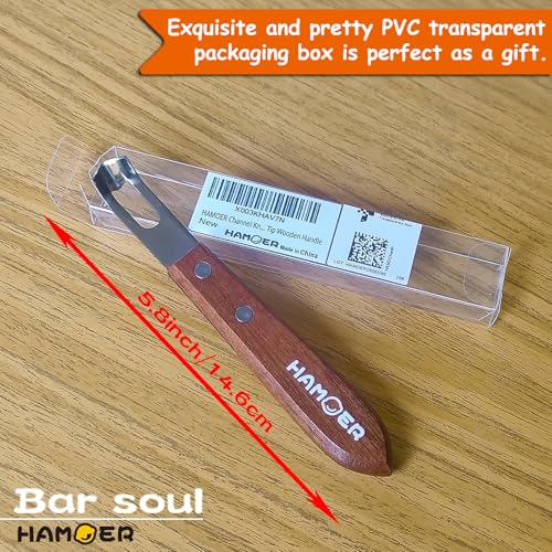 Channel Knife for Cocktails Lemon Citrus Twist Tool Wooden Handle