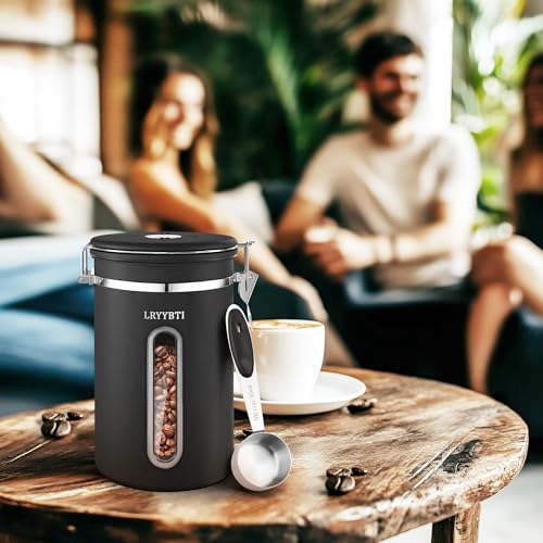 Coffee Canisters with Window (Black / 22 oz)