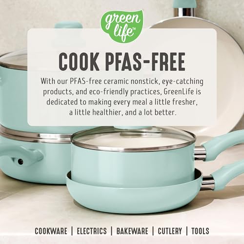 2 Piece 8" & 10" (8" and 10" Frying Pan Skillet Set / Turquoise)