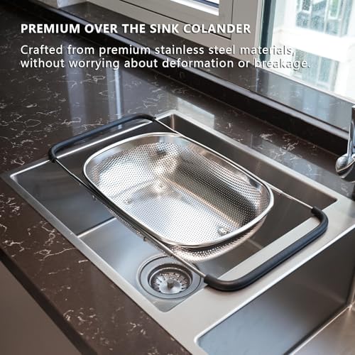 Over the Sink Metal Strainer and Colander for Kitchen
