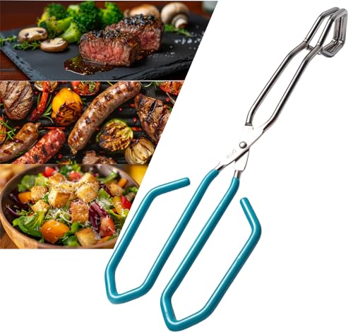 11 Inch Hiash Blue Stainless Steel Scissor Tongs