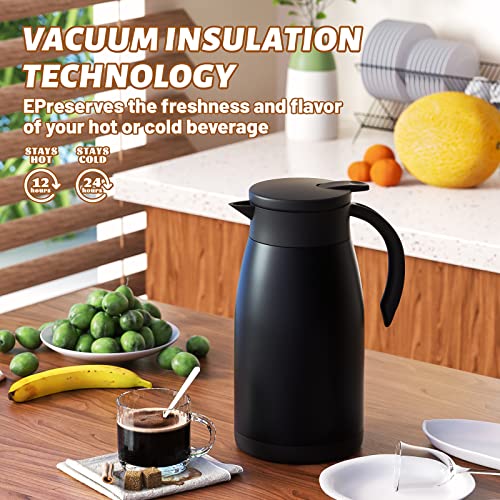 34oz Insulated Coffee Carafe with Handle (Black / 34 Ounces)
