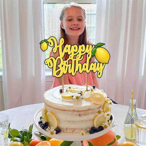Lemon Happy Birthday Cake Topper
