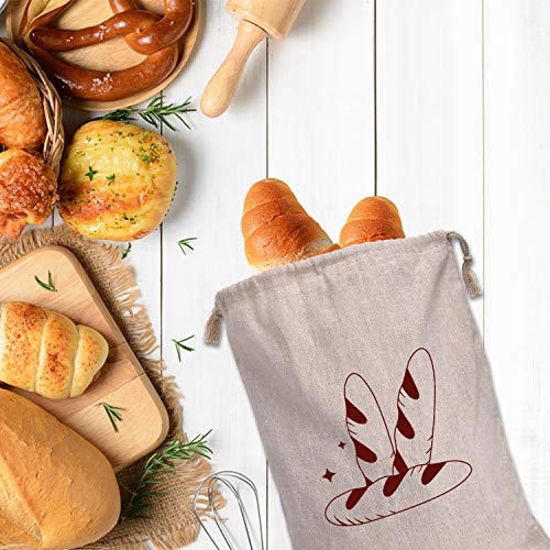 4 Packs Linen Bread Bags for Homemade Bread