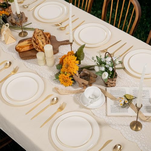 60 PCS Ivory Plastic Plates (Ivory / 60 PCS)