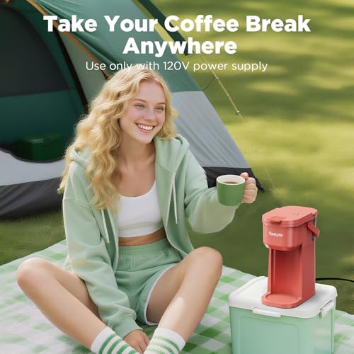 Single Serve One Cup Coffee Maker (Salmon Pink)