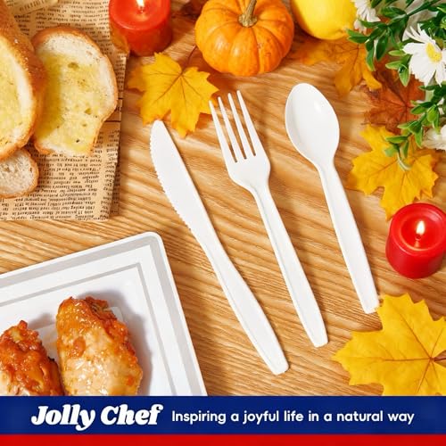 360 Count White Plastic Silverware Heavy Duty (White / Cutlery)