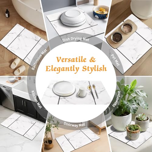 Stone Dish Drying Mat for Kitchen Counter (24*16'')