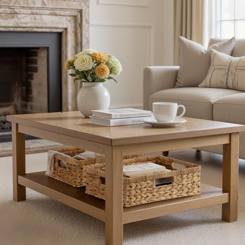 Wicker Storage Baskets for Shelves (Natural (Water Hyacinth) / 15¼"L x 11¾"W x 4¾"H)