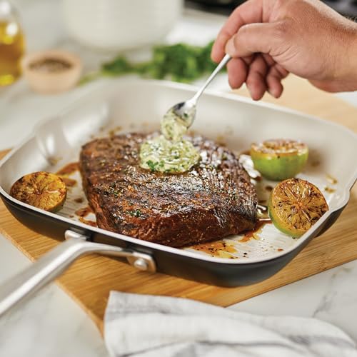 Hard Anodized Ceramic Nonstick Grill Pan (Matte Black)