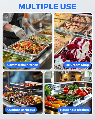 Stainless Steel Steam Table Hotel Pans Set 1 (6" Deep / 1/1 Size Thickened)