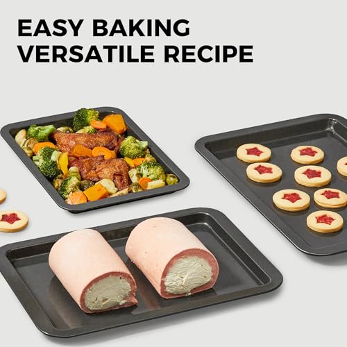 Ceramic Baking Sheet Pan Set of 3 (Dark Gray / L/M/S)