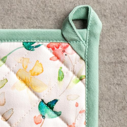 Pot Holders 100% Cotton Potholders (005 - Colmar / 8" x 8" (Pot Holder Pack of 2))