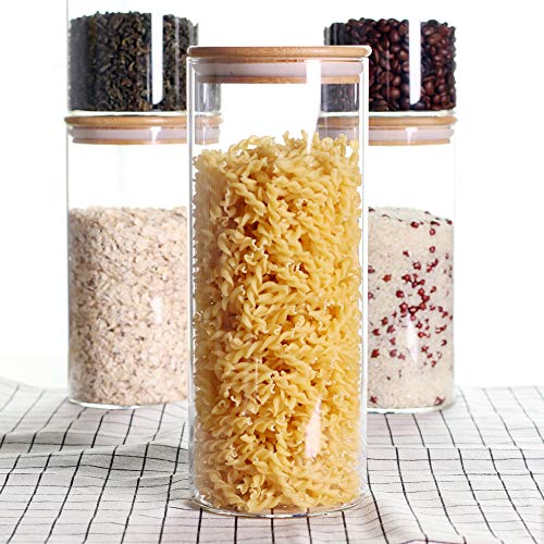 Stackable Kitchen Canisters Set (Round-3.9 IN-5 Pack)