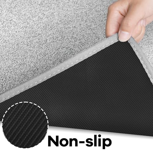 Kitchen Mat Set of 2 PCS (Velvet-grey / 17.3"x47"+17.3"x30" (Set of 2))