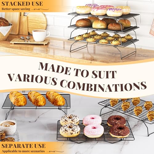 3 Tier Stackable Cooling Racks for Cooking and Baking