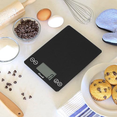Arti Glass Food Scale Digital Countertop Kitchen (Black / 9" x 6.5" x .75")