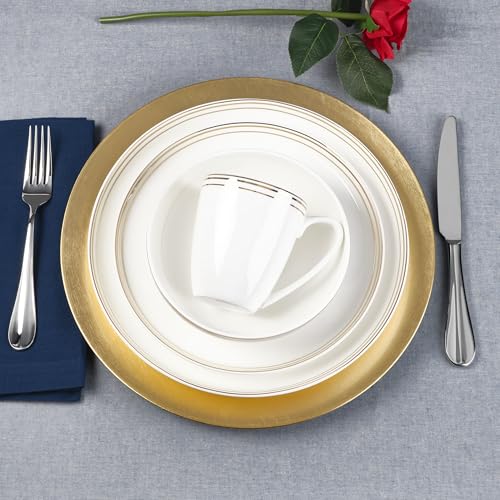 by Fitz and Floyd Nevaeh Bone China Coupe Gold Bands Dinnerware Set (Gold / Service for 4)