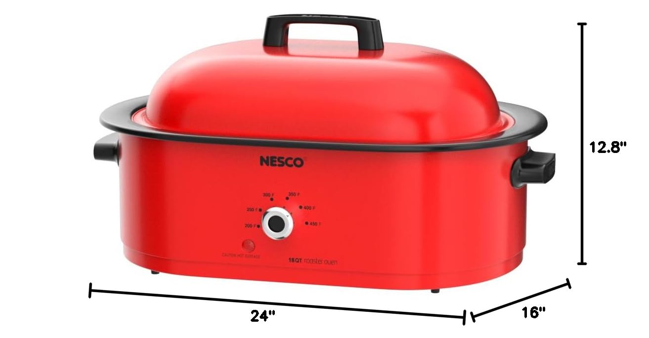 MWR18‑12 Electric Roaster Oven for Family‑Size Meals (Red)
