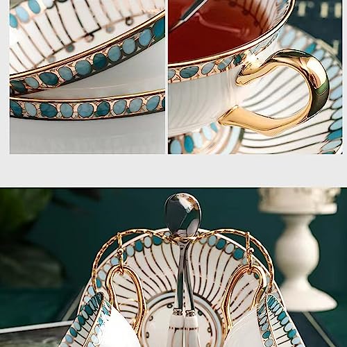 Chinese Bone China Coffee Tea Set (Sapphire 2 Cups)