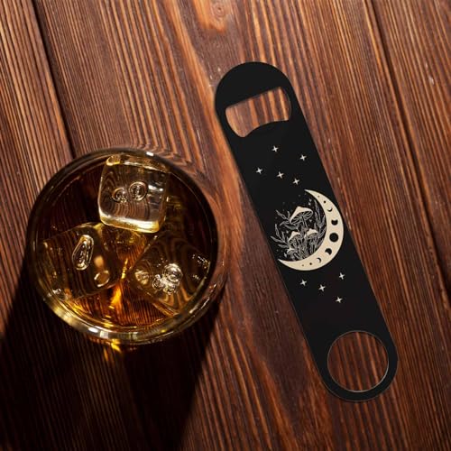 Wild Mushrooms Stainless Steel Bottle Opener Abstract Mystical Cosmic Moon Phases and Rituals Star Flat Beer Bottle Opener Keychain for Home Kitchen Bar Restaurant Party Birthday Gift (Wild Mushrooms)