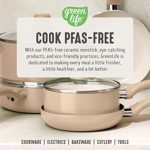 2 Piece 8" & 10" (8" and 10" Frying Pan Skillet Set / Beige Taupe)