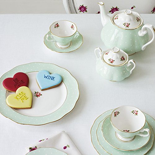 Polka Rose 3 Piece Set (3-Piece Set (Teacup, Saucer, Plate 8"))